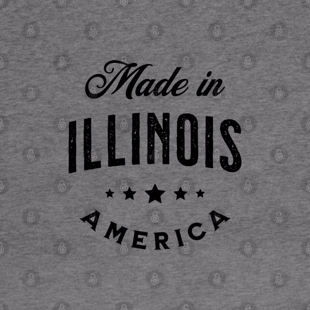 Made In Illinois, USA - Vintage Logo Yellow by VicEllisArt